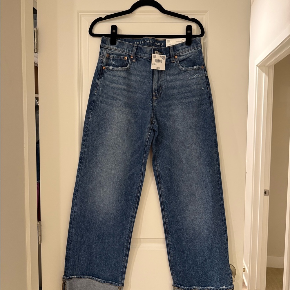 American Eagle Outfitters Women's Cuffed Blue Jeans